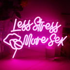 Enseigne néon LED USB 5 V Less Stress More Sex — rose