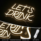 Let's Drink 5V USB LED neon sign