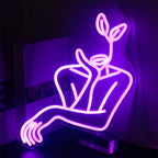 Woman Line Art 5V USB LED neon sign – Purple
