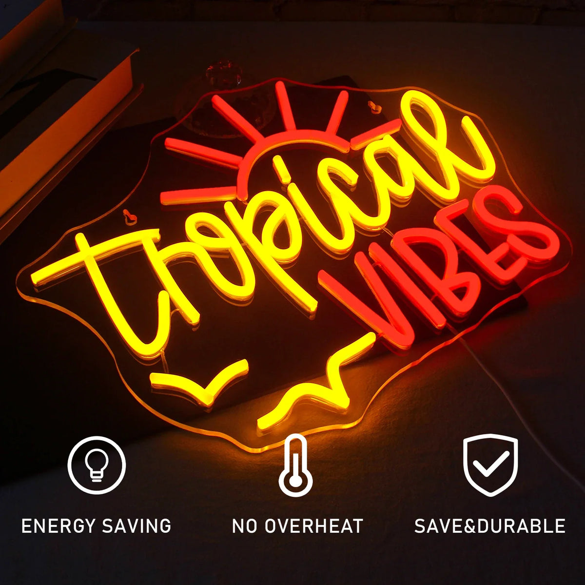 Tropical Vibes 5V USB LED neon sign