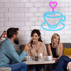 Coffee Cup Heart 5V USB LED neon sign