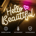 Hello Beautiful 5V USB LED neon sign
