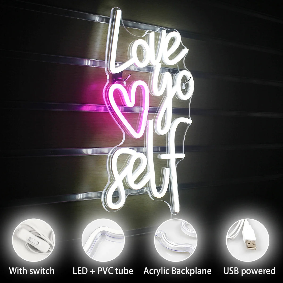 Love Yo Self 5V USB LED neon sign