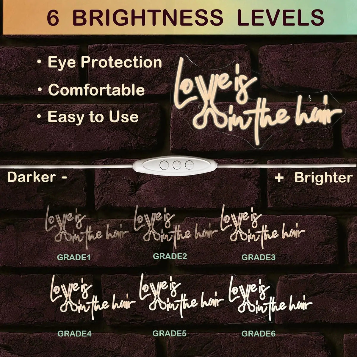 Love is in the Hair 5V USB LED neon sign