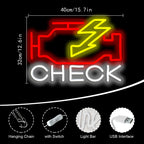 Enseigne néon LED USB 5 V Check Engine