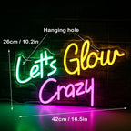 Let's Glow Crazy 5V USB LED neon sign