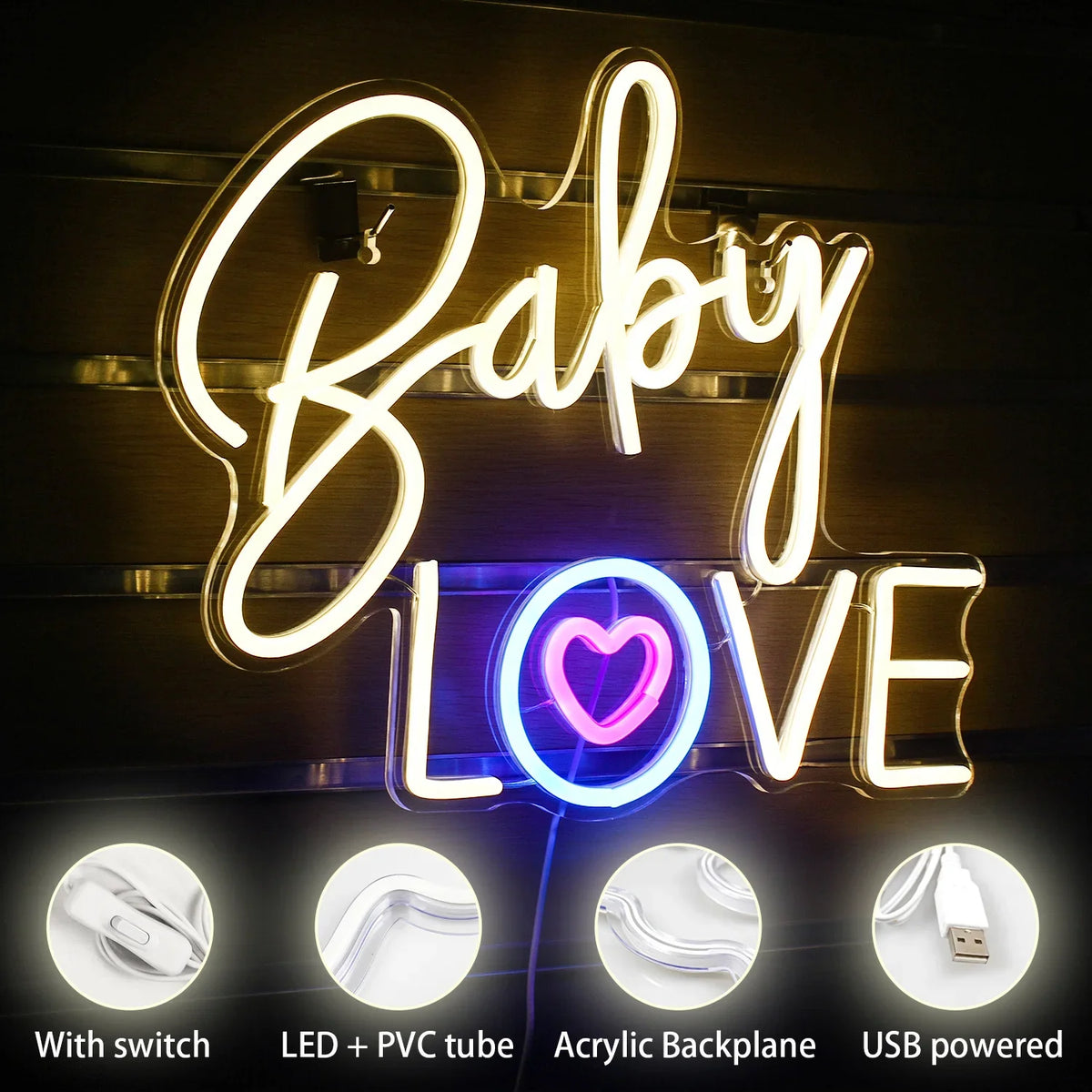 Baby Love 5V USB LED neon sign