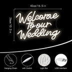 Enseigne néon LED USB 5 V Welcome to our Wedding
