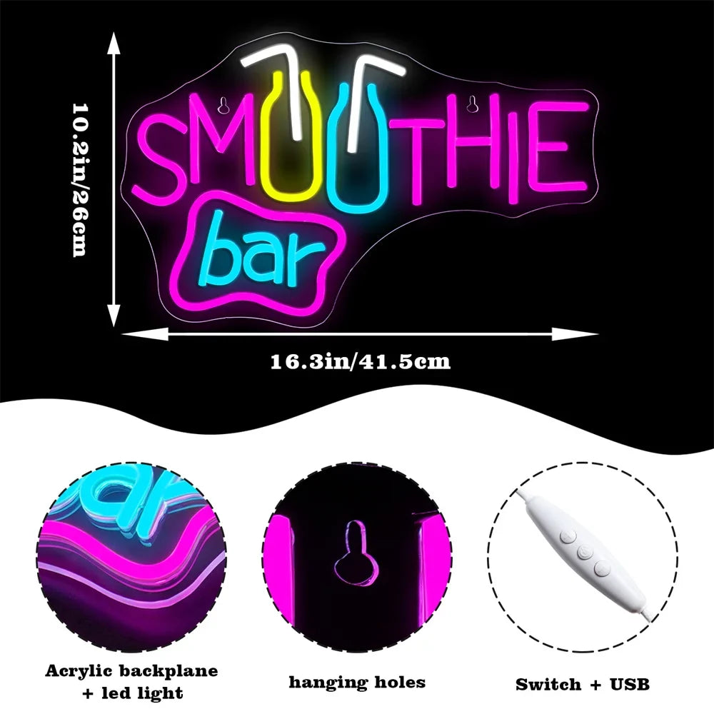 Smoothie Bar 5V USB LED neon sign