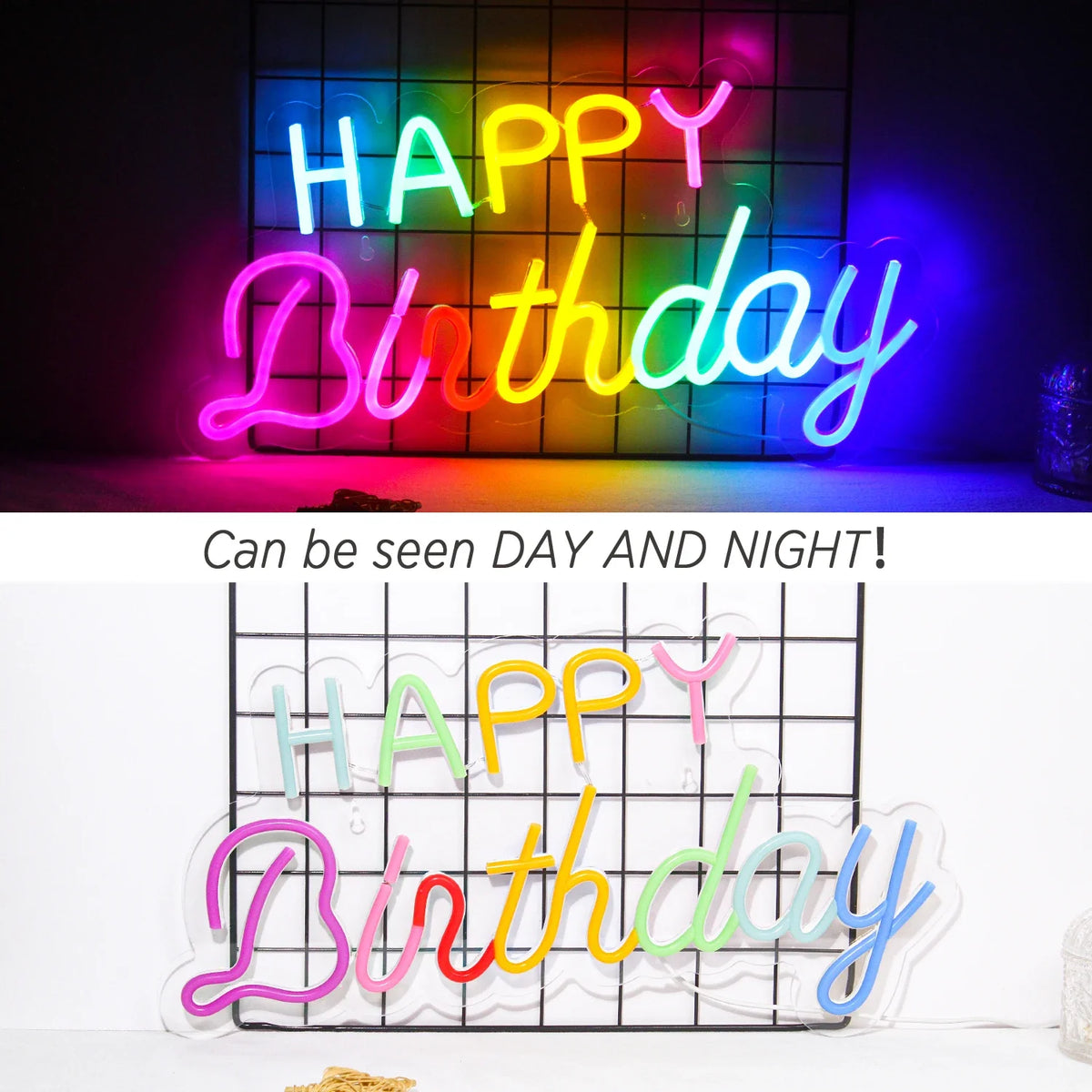 Enseigne néon LED USB 5 V Happy Birthday