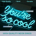 Ice Blue You're So Cool 5V USB LED neon sign