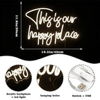 This is our happy place 5V USB LED neon sign