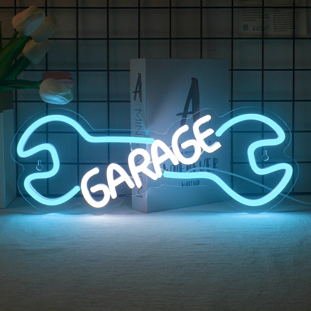 Car Gearbox 5V USB LED neon sign – Ice Blue 40x15cm