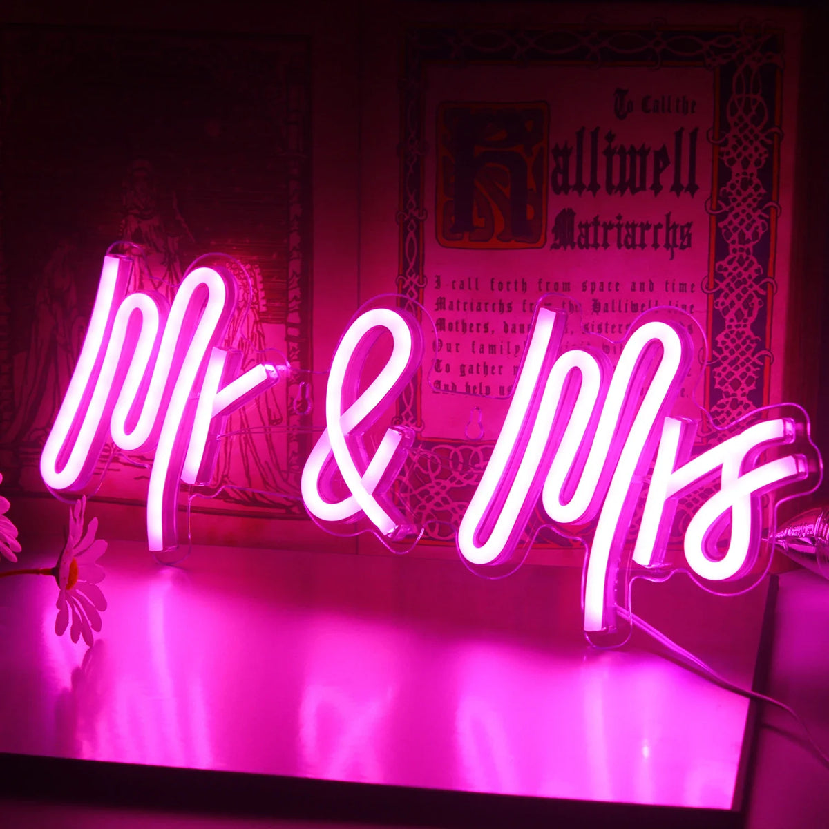 Mr & Mrs 5V USB LED neon sign