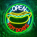 Open Hot Dogs 5V USB LED neon sign – 32x32cm