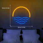 Sunset & Sea 5V USB LED neon sign – Gold Yellow Blue