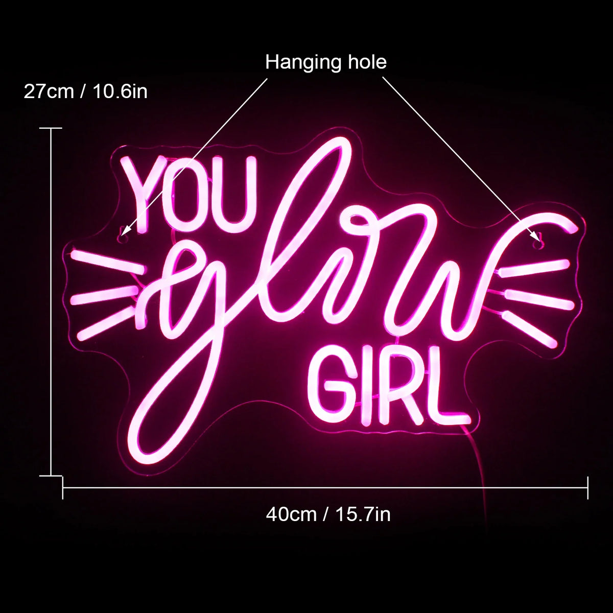 You Glow Girl 5V USB LED neon sign