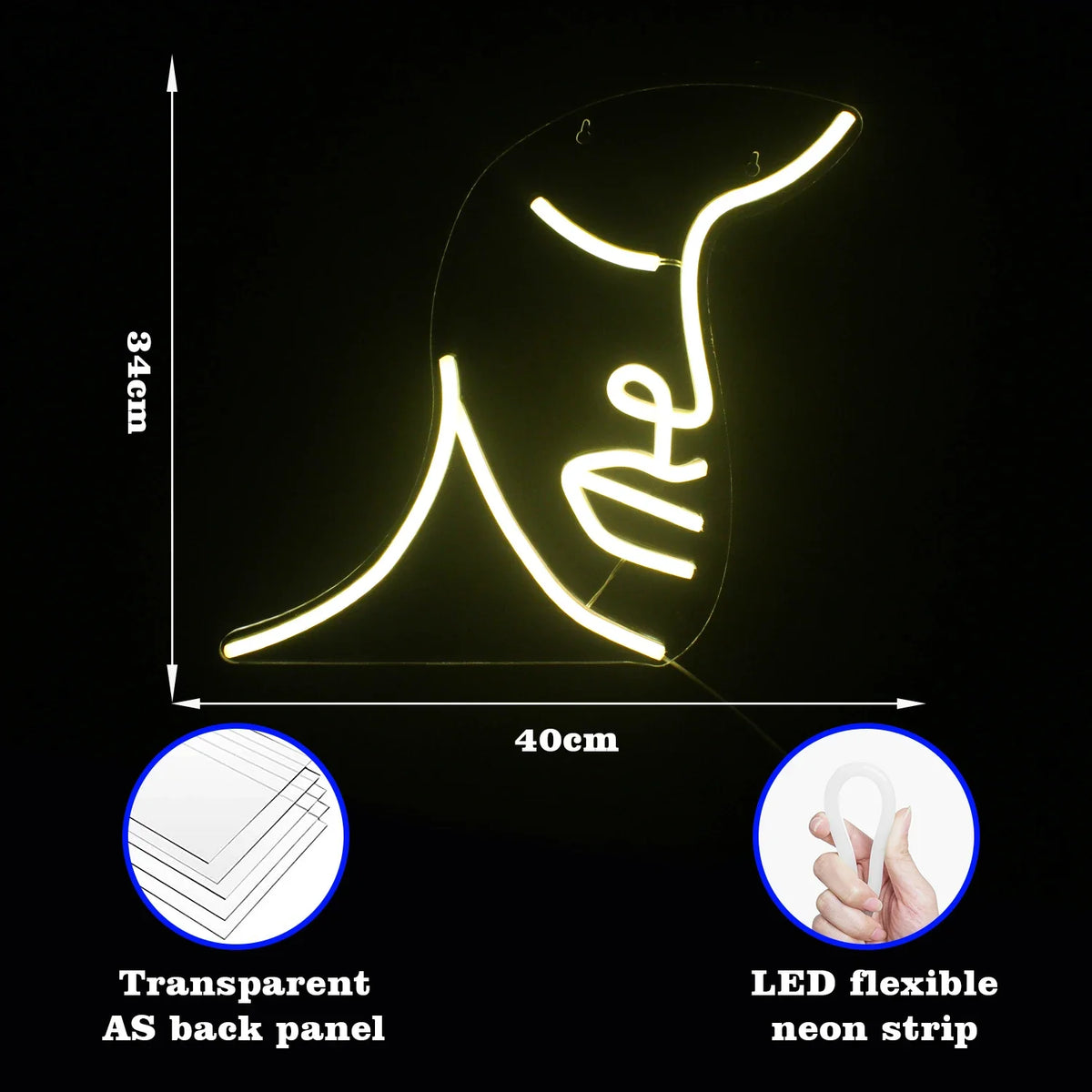 Face 5V USB LED neon sign