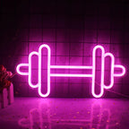 Enseigne néon LED USB 5 V Haltère — rose
