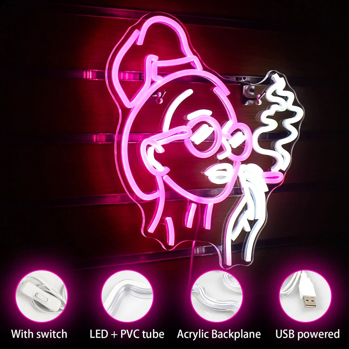 Girl Smoking 5V USB LED neon sign