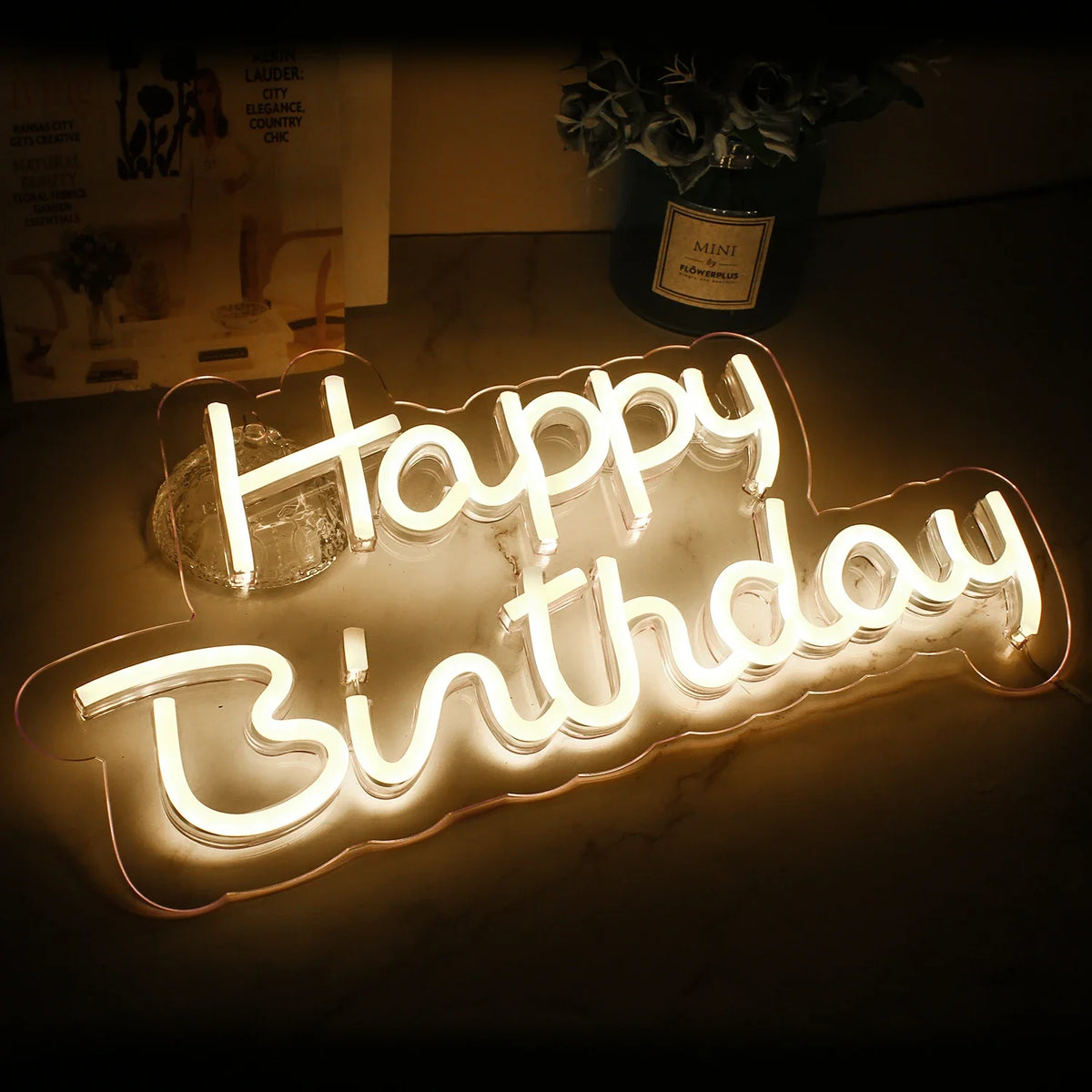 Happy Birthday 5V USB LED neon sign