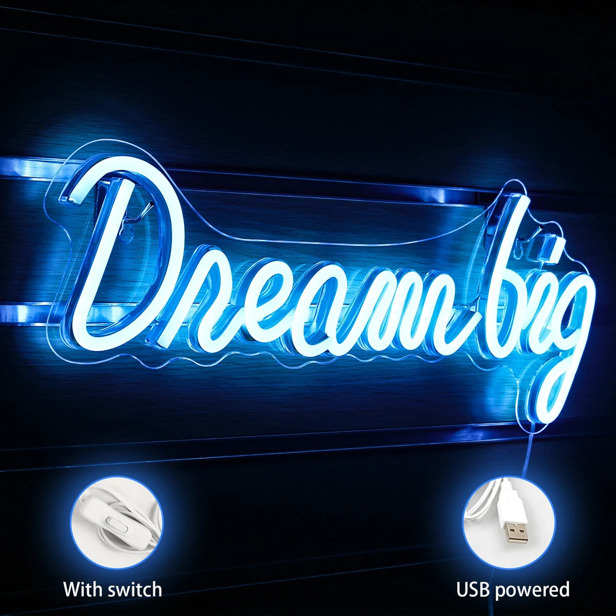Enseigne néon LED USB 5 V Dream Big