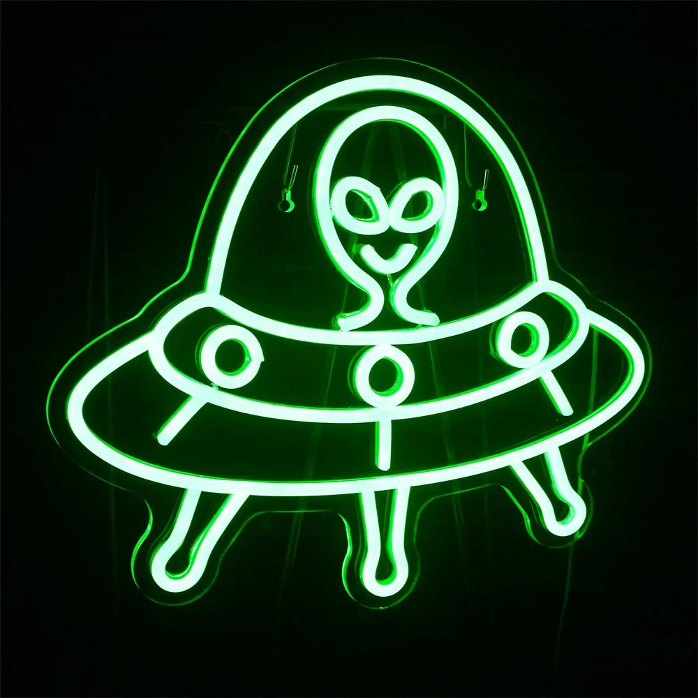 Enseigne néon LED USB 5 V Extraterrestre vert