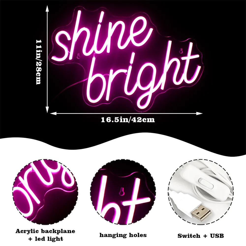 Shine Bright 5V USB LED neon sign