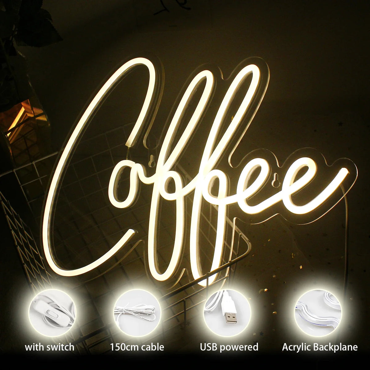 Coffee 5V USB LED neon sign