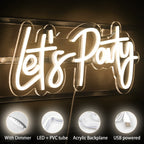 Enseigne néon LED USB 5 V Let's Party
