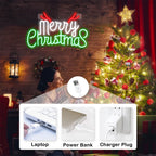 Green Red Merry Christmas 5V USB LED neon sign