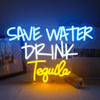 Enseigne néon LED USB 5 V Save Water Drink Tequila — 42 × 30 cm