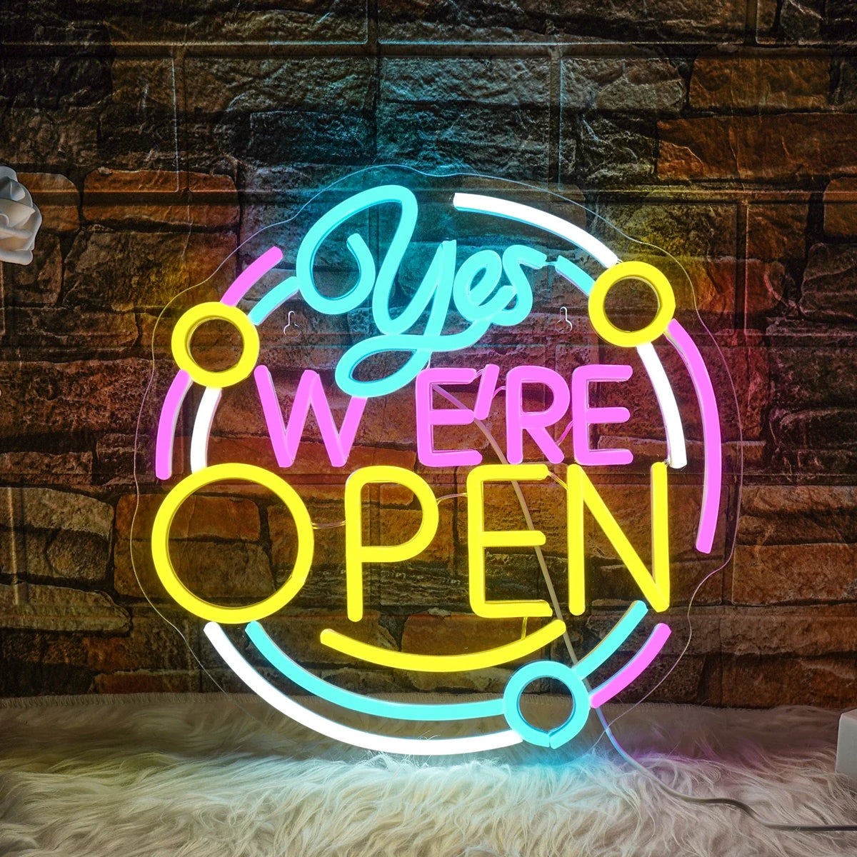 Yes We're Open 5V USB LED neon sign – 32.5x32.5cm