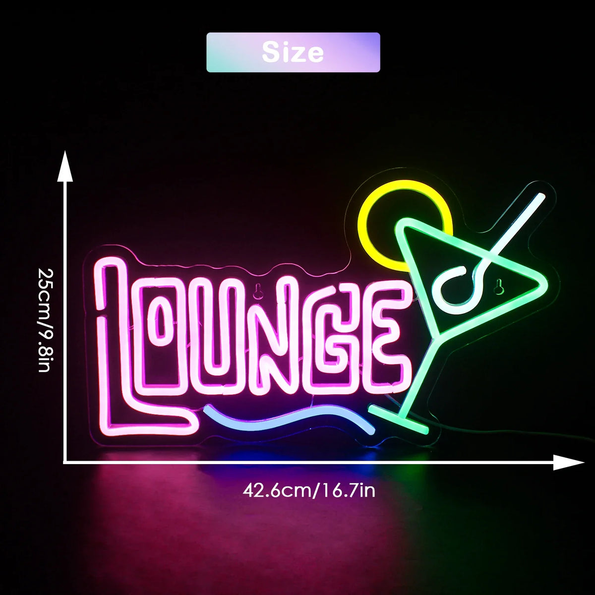 Cocktails Lounge 5V USB LED neon sign