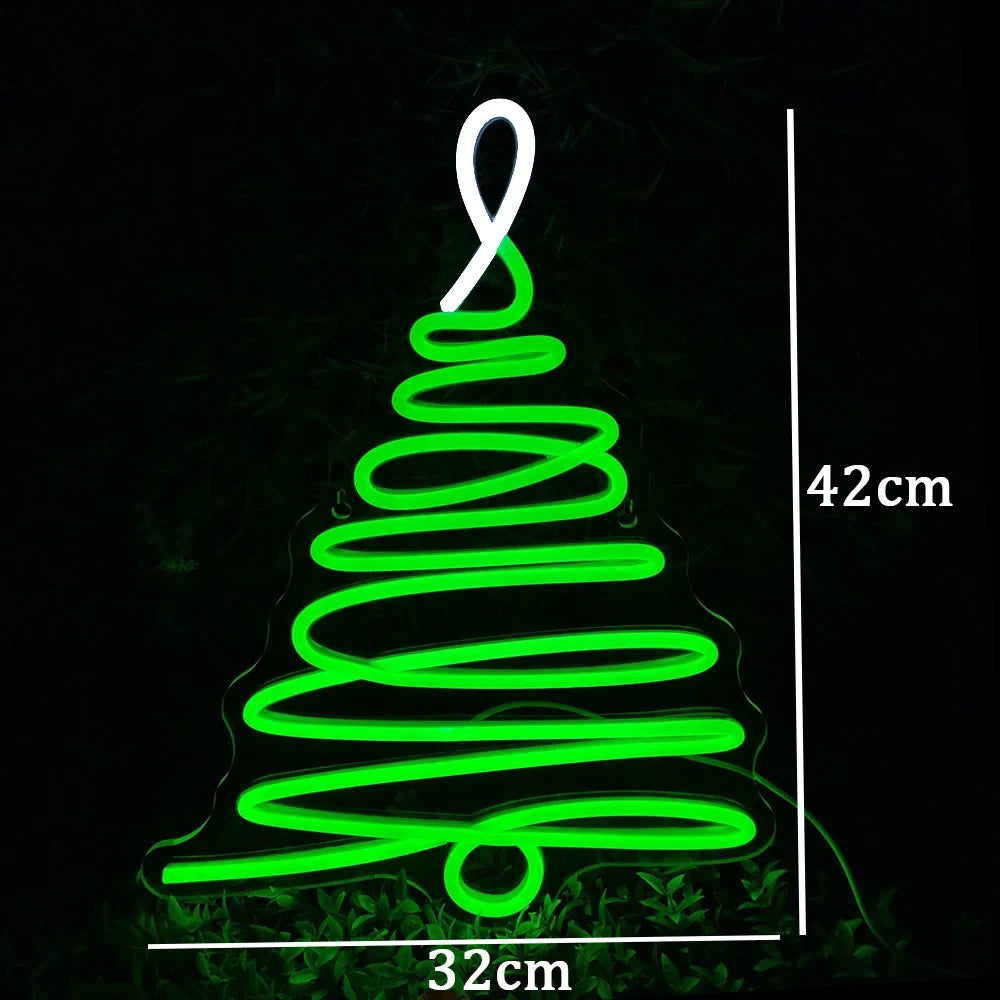 Enseigne néon LED USB 5 V Sapin de Noël