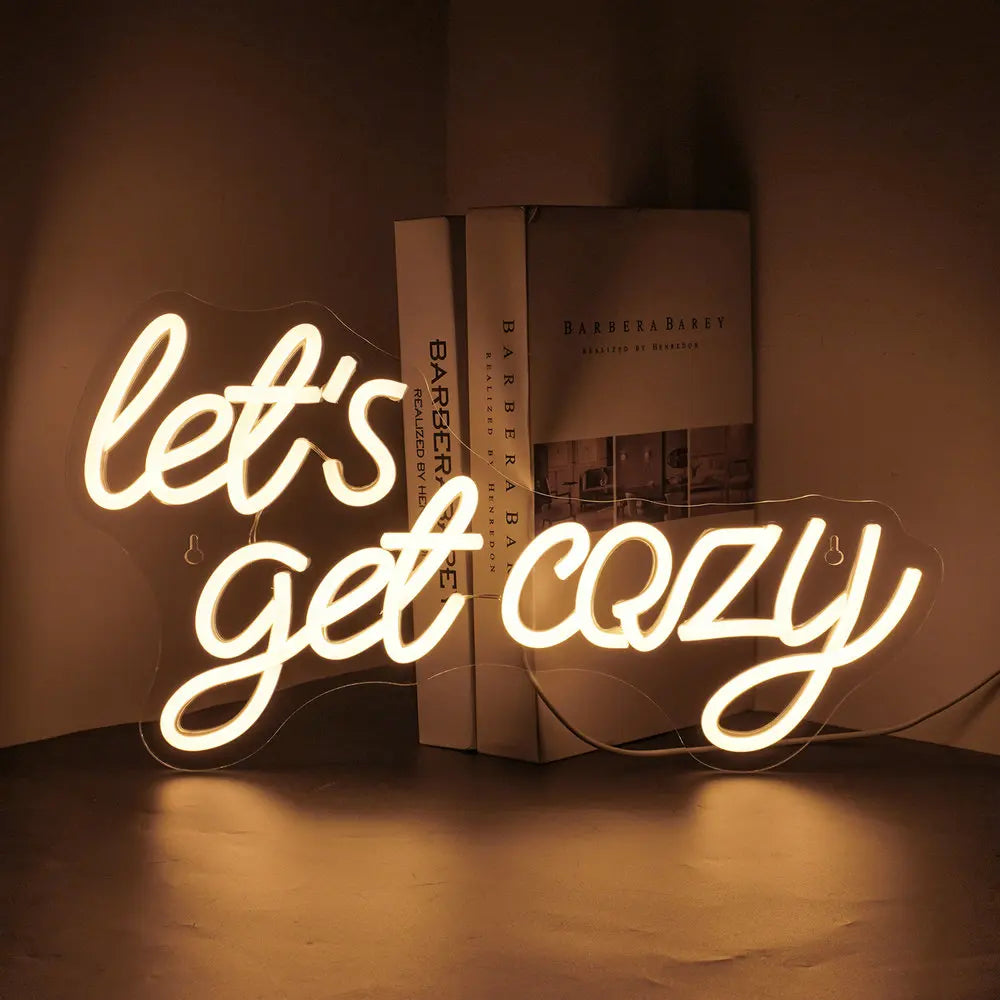 Let’s Get Cozy 5V USB LED neon sign – 42X23cm
