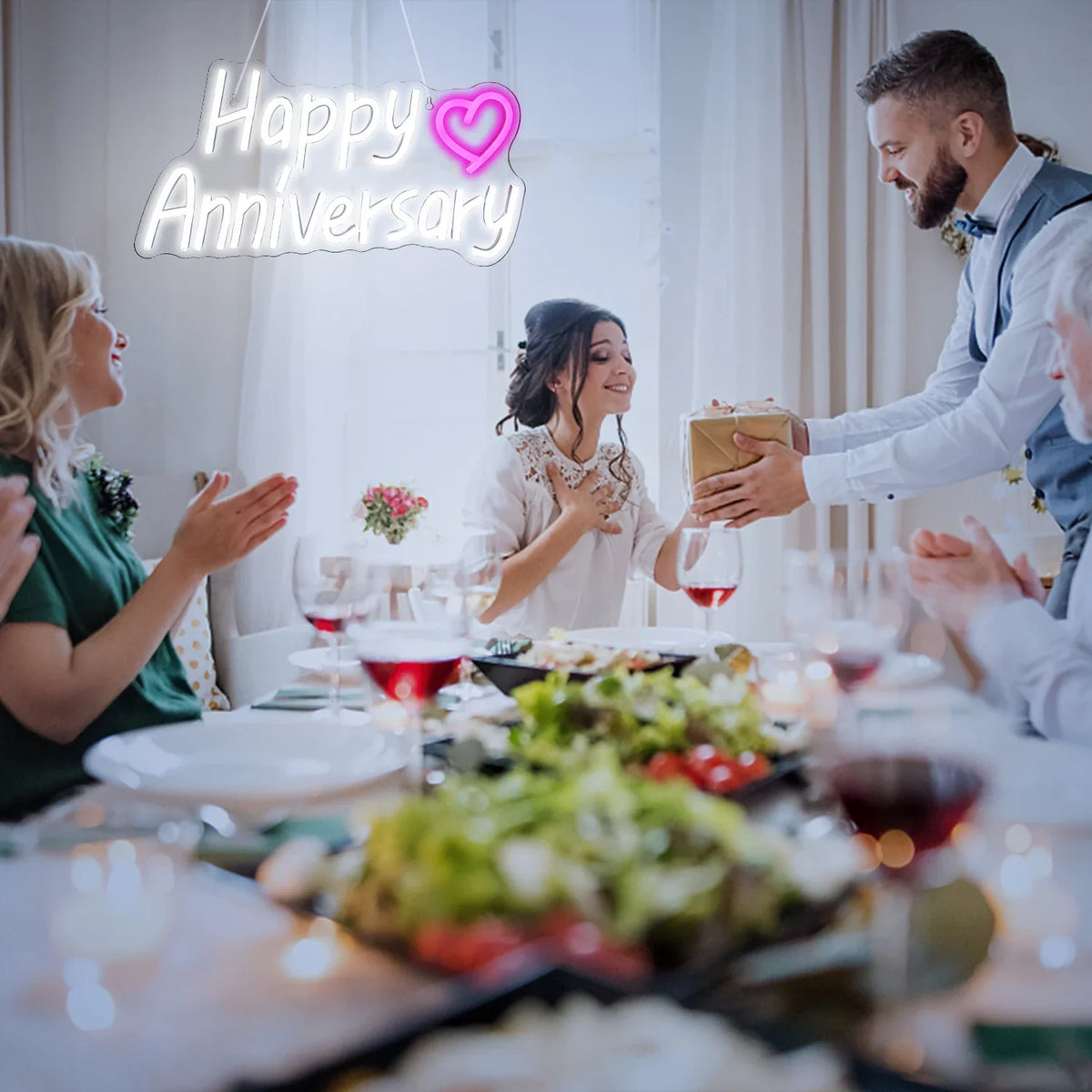 Happy Anniversary 5V USB LED neon sign