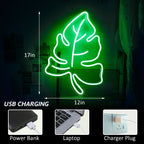Green Leaf 5V USB LED neon sign