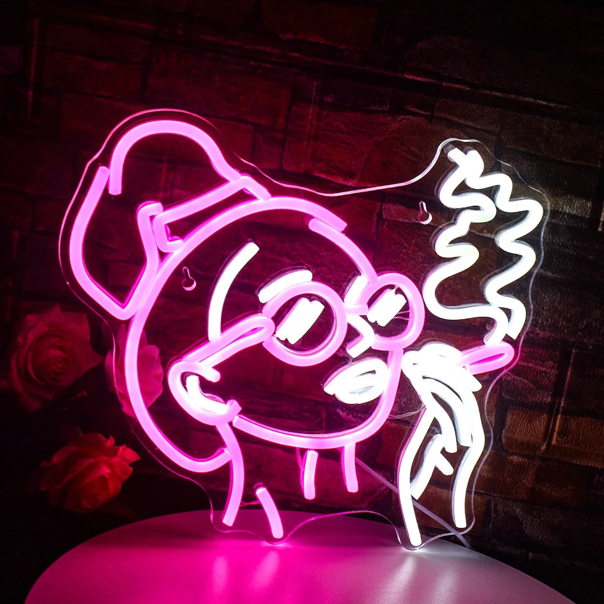 Girl Smoking 5V USB LED neon sign – Pink White