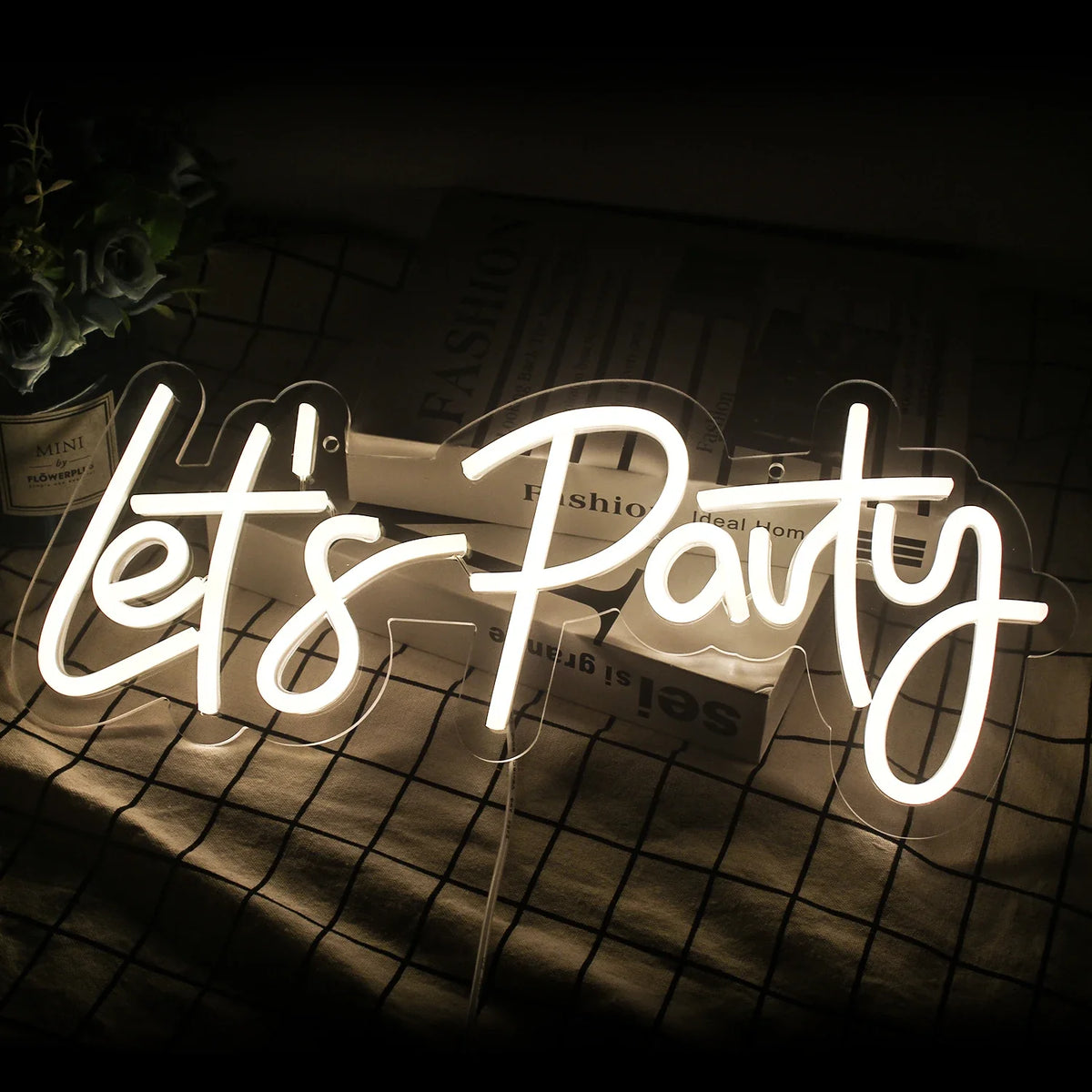Enseigne néon LED USB 5 V Let's Party