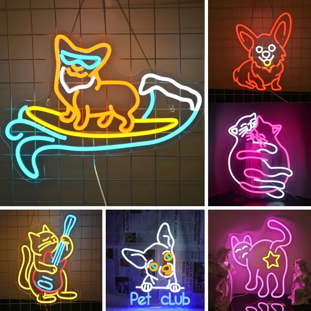Corgi Dog Pet Shop 5V USB LED neon sign