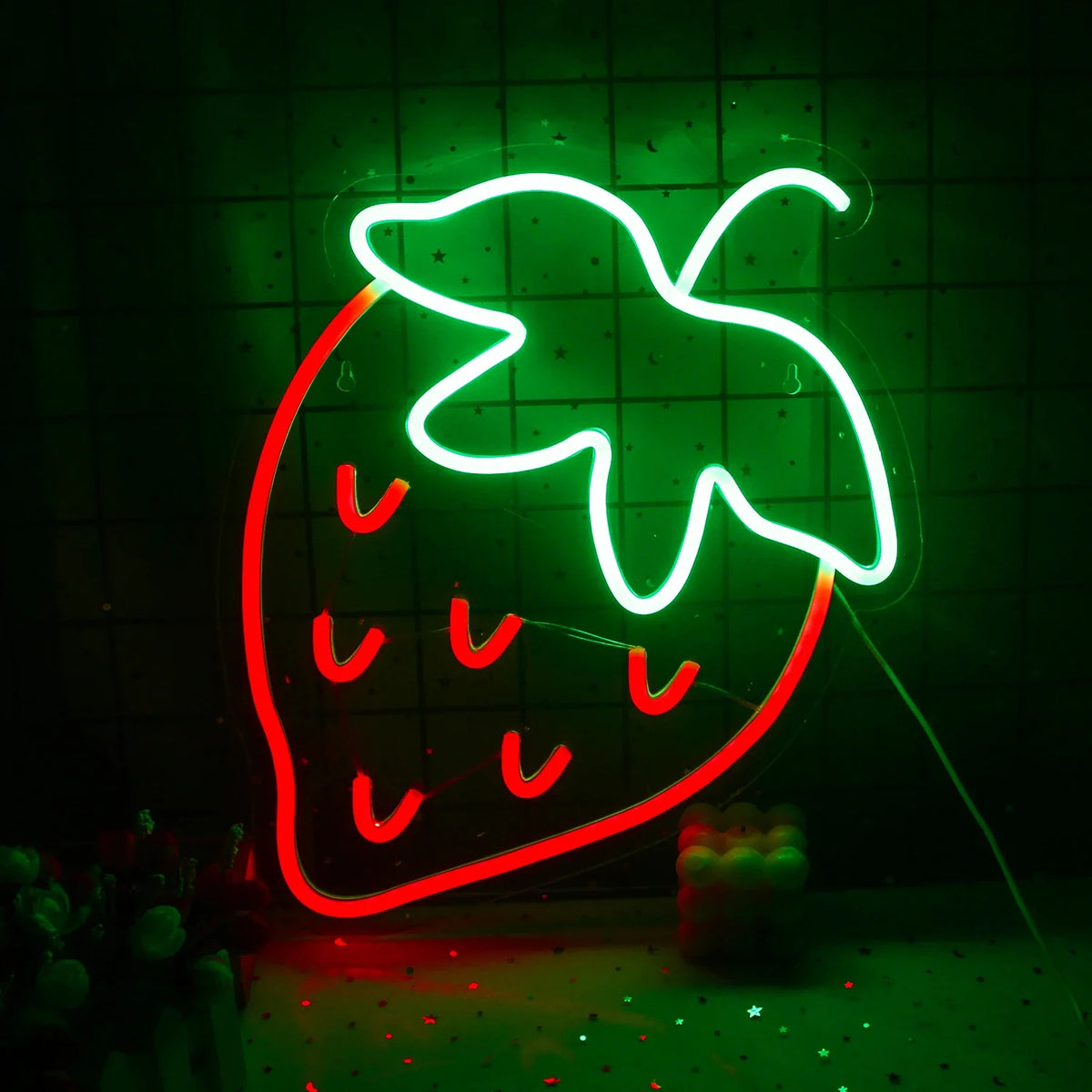 Enseigne néon LED USB 5 V Fraise — A, 5 W