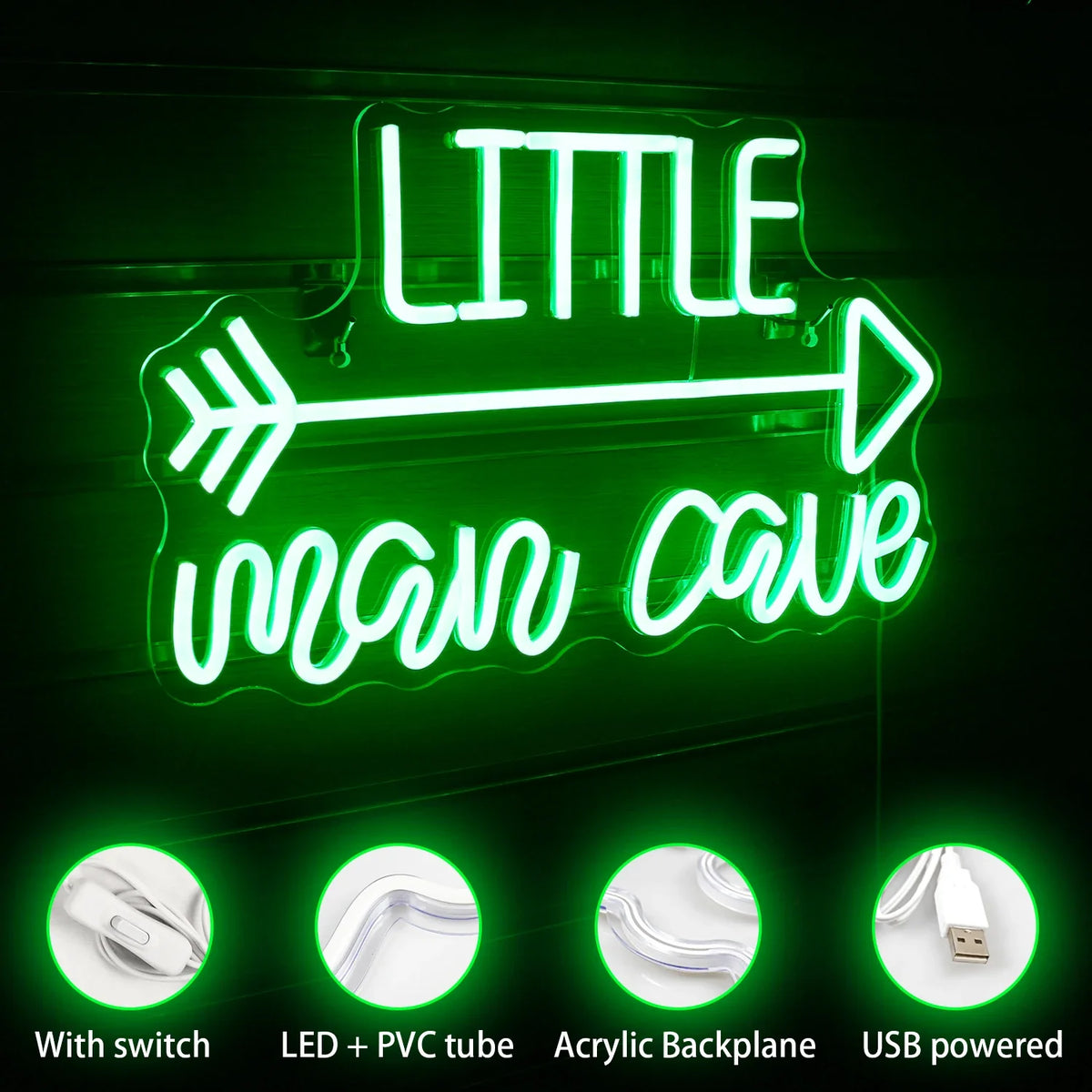 Little Man Cave 5V USB LED neon sign