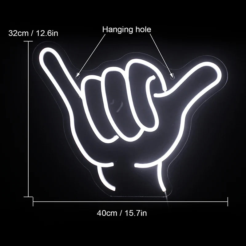 Encouraging Hand Gesture 5V USB LED neon sign