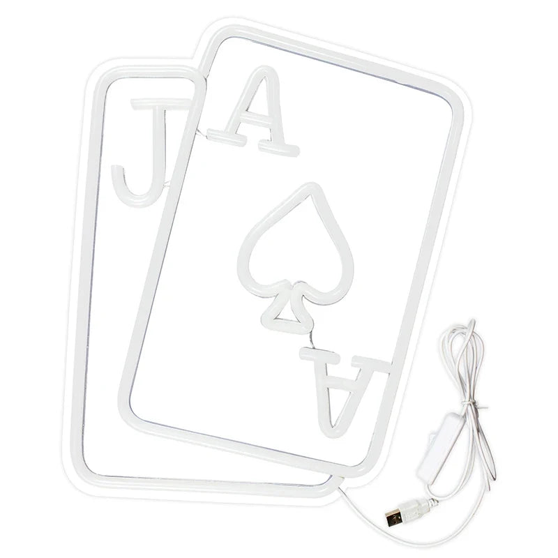 Enseigne néon LED USB 5 V Poker