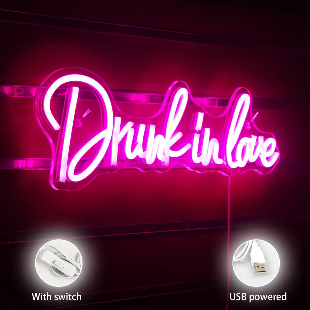 Drunk In Love 5V USB LED neon sign