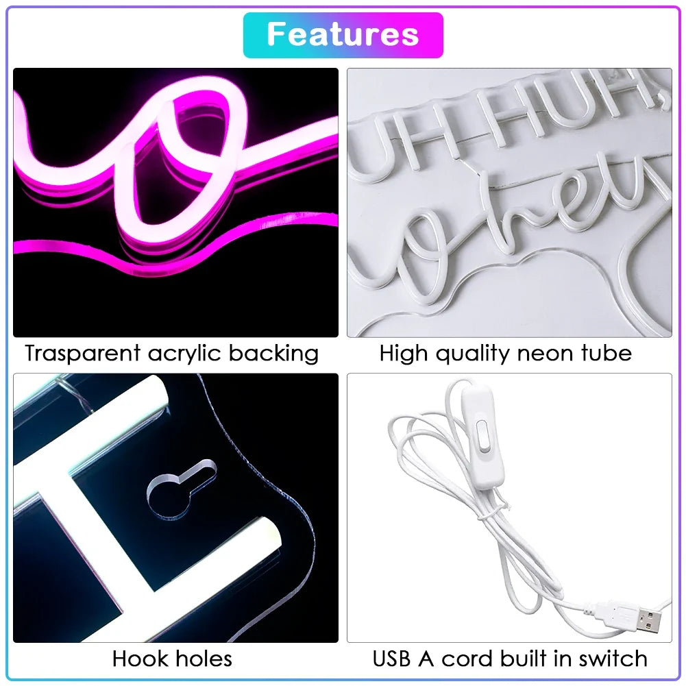 Uh Huh, Honey 5V USB LED neon sign