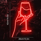 Red Wine Glass 5V USB LED neon sign