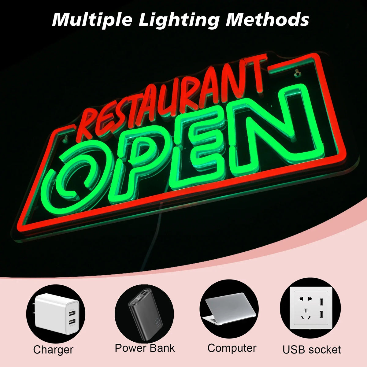 Restaurant OPEN 5V USB LED neon sign