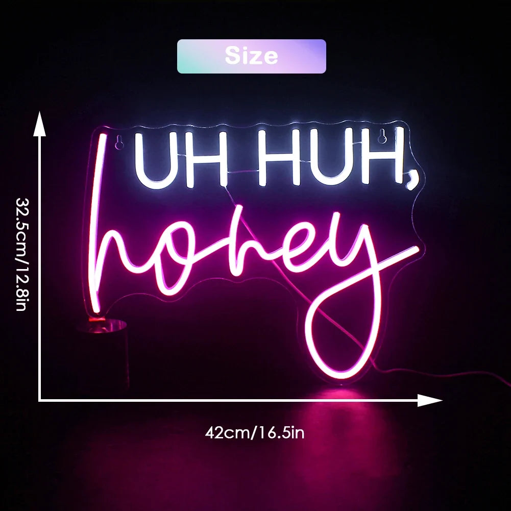 Uh Huh, Honey 5V USB LED neon sign – Pink White